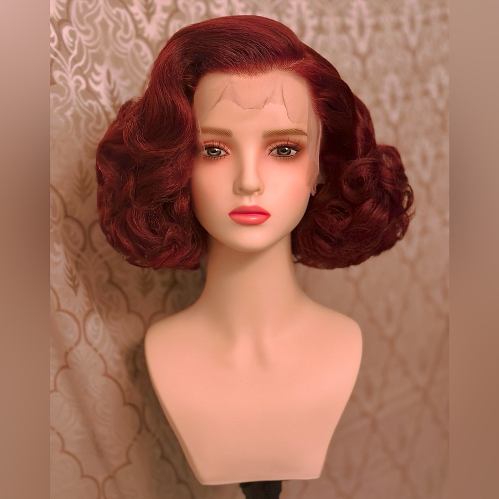 Dark Red 1930s Starlet Lacefront Wig